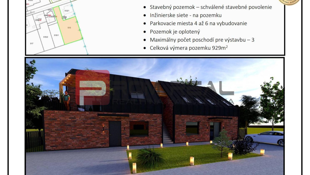 Pozemok s projektom pre Radovú výstavbu alebo RD v Devínskej Novej Vsi