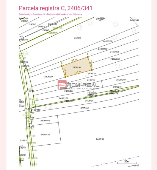 Investičný pozemok v Dúbravke - Krčace - parcela určená na výstavbu - platné ÚPI k dispozícii