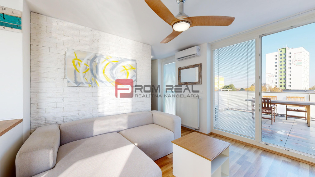 Na PRENÁJOM 2 izbový byt s dvomi terasami vo výbornej lokalite Bratislava - Vrakuňa v bytovom dome vila Lujza