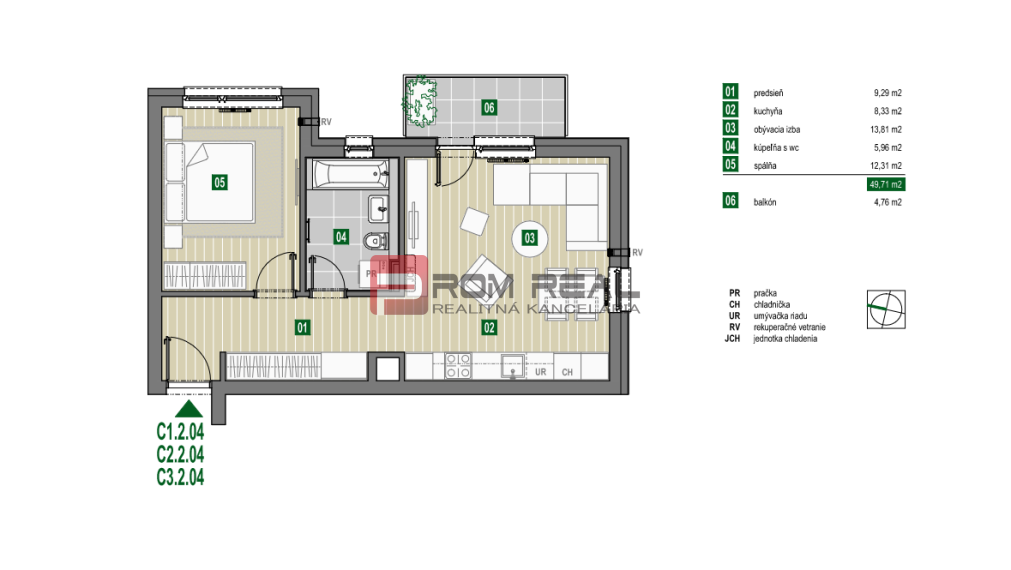 PREDAJ 2i byt, 57 m2, Prémiová novost. Zelené Nivy, Pezinok