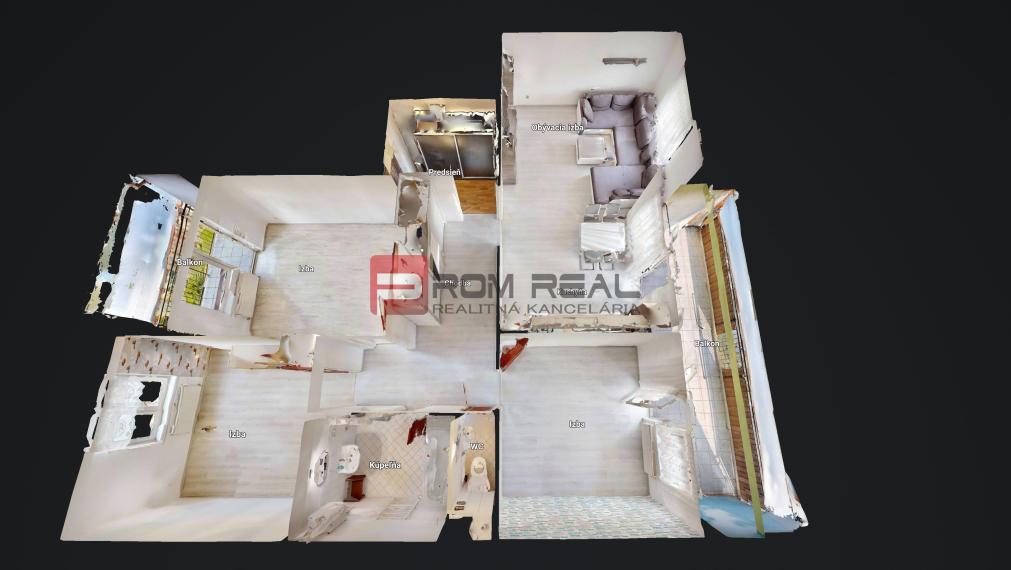 PREDAJ 4 izbový byt 2 balkóny