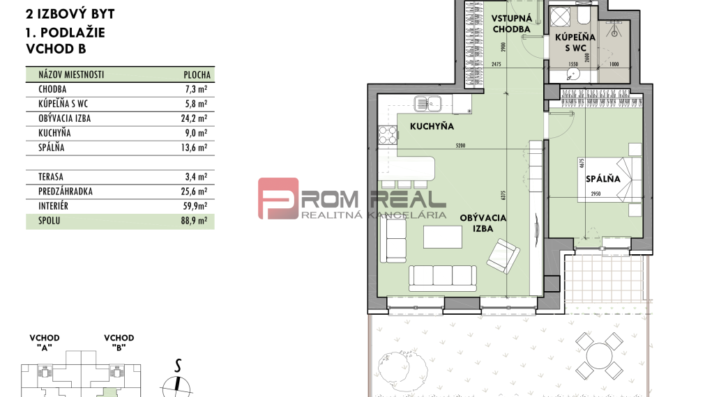 Predaj 2-izbový byt od 161 999 € v projekte Rezidencia Potôčik