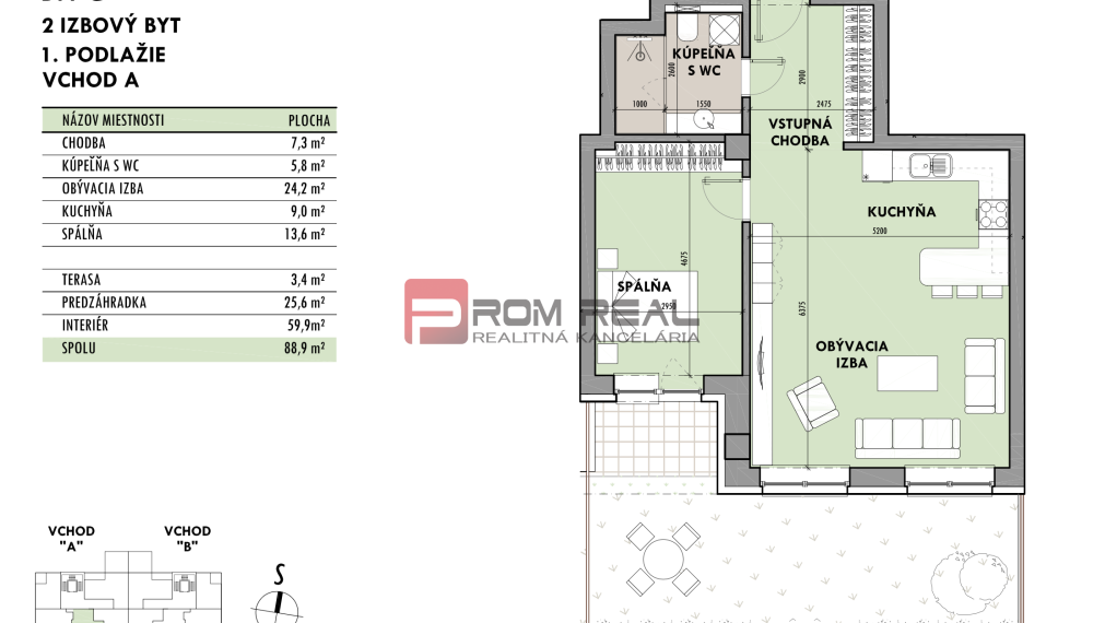 Predaj 2-izbový byt od 161 999 € v projekte Rezidencia Potôčik