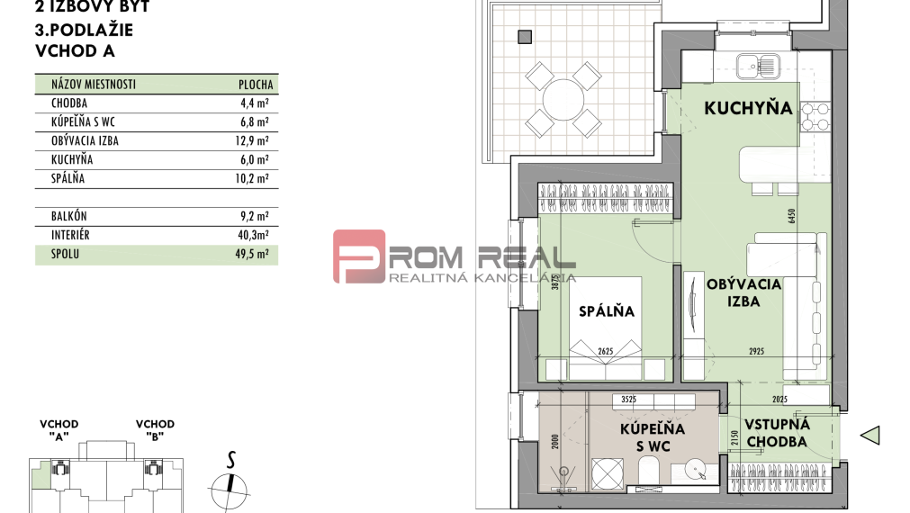 Predaj 2-izbový byt od 136 999 € v projekte Rezidencia Potôčik