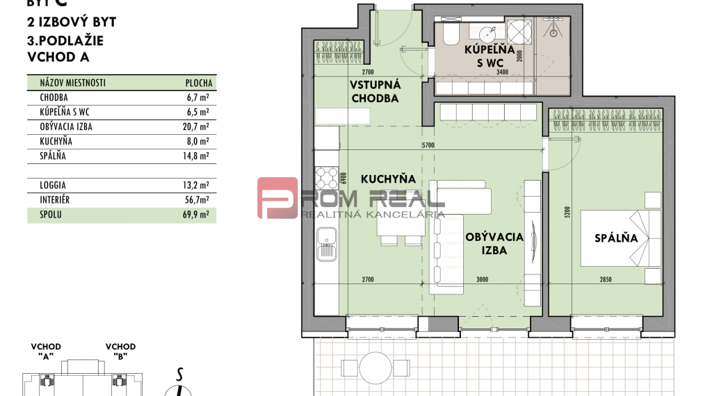 Predaj 2-izbový byt od 169 999 € v projekte Rezidencia Potôčik