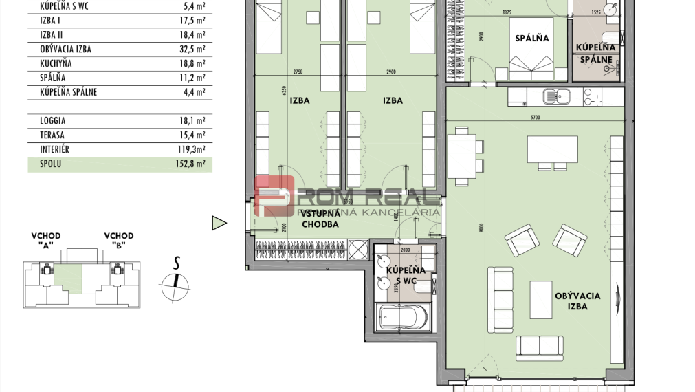 Predaj 4-izbový byt od 291 499 € v projekte Rezidencia Potôčik