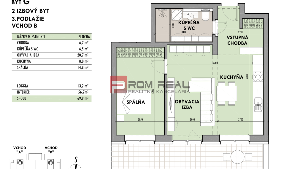 Predaj 2-izbový byt od 169 999 € v projekte Rezidencia Potôčik