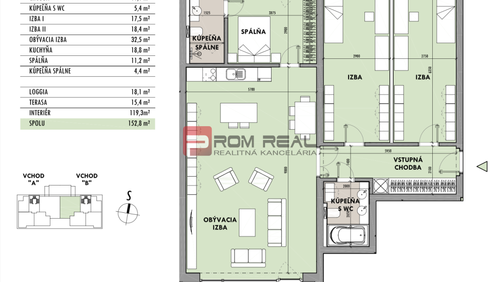 Predaj 4-izbový byt od 291 499 € v projekte Rezidencia Potôčik