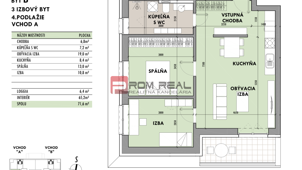 Predaj 3-izbový byt od 187 999 € v projekte Rezidencia Potôčik