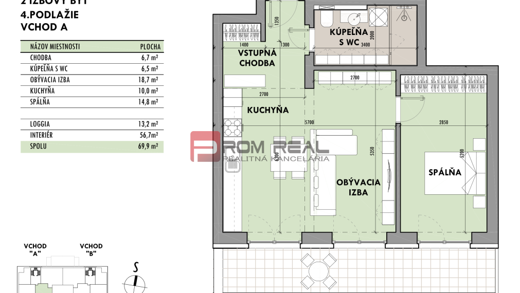 Predaj 2-izbový byt od 170 999 € v projekte Rezidencia Potôčik