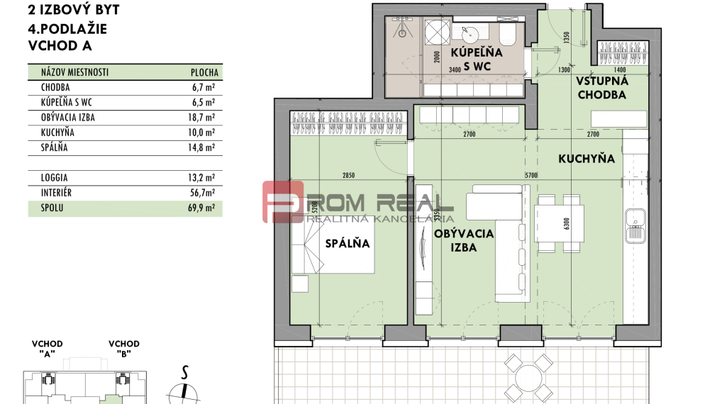 Predaj 2-izbový byt od 170 999 € v projekte Rezidencia Potôčik