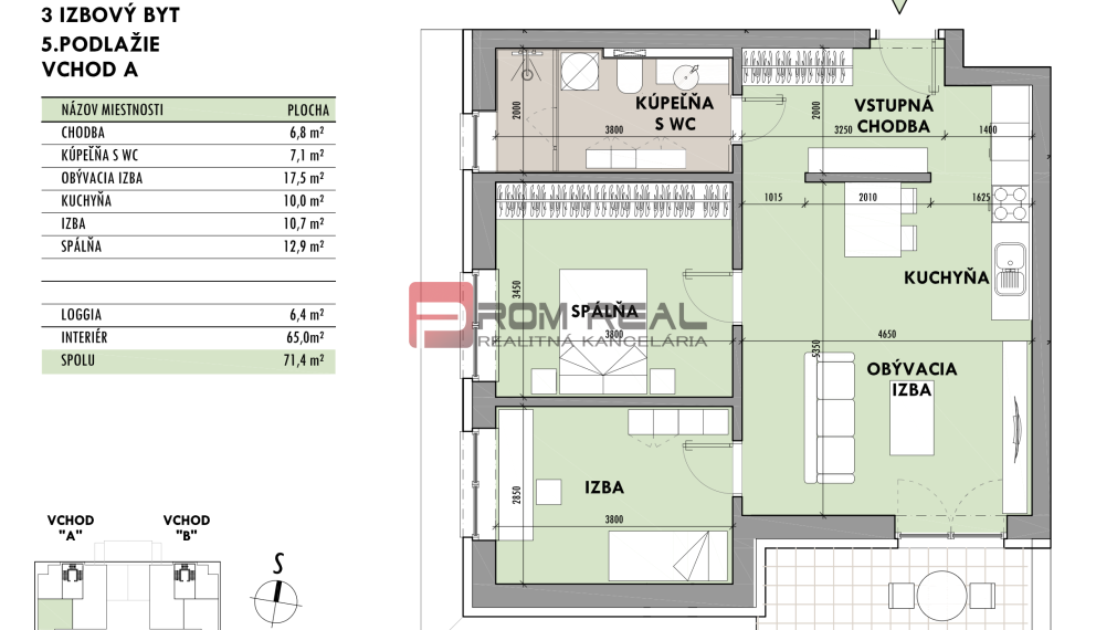Predaj 3-izbový byt od 189 999 € v projekte Rezidencia Potôčik