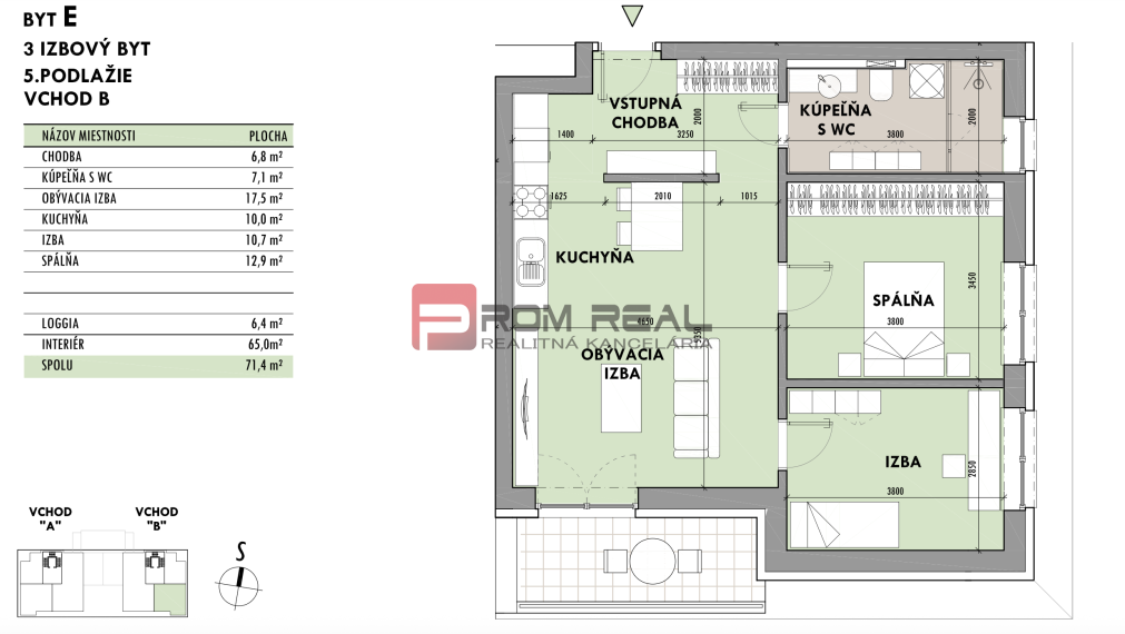 Predaj 3-izbový byt od 189 999 € v projekte Rezidencia Potôčik