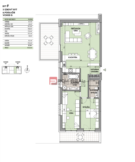 Predaj 3-izbový byt od 246 999 € v projekte Rezidencia Potôčik