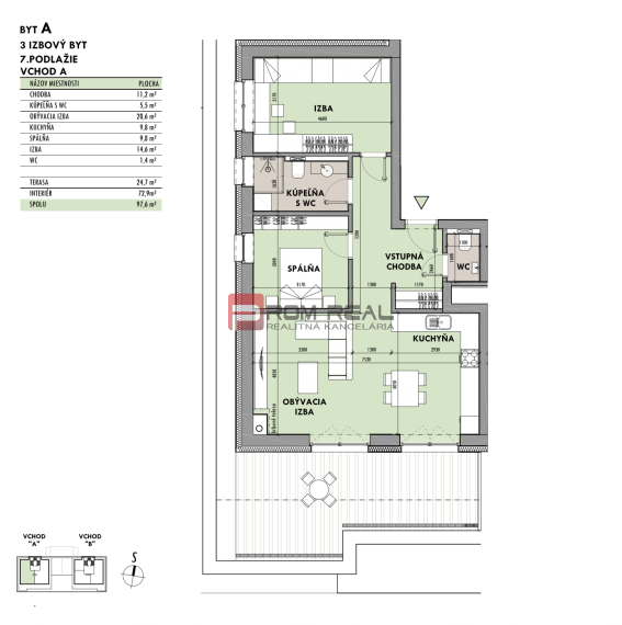 Predaj 3-izbový byt od 226 499 € v projekte Rezidencia Potôčik