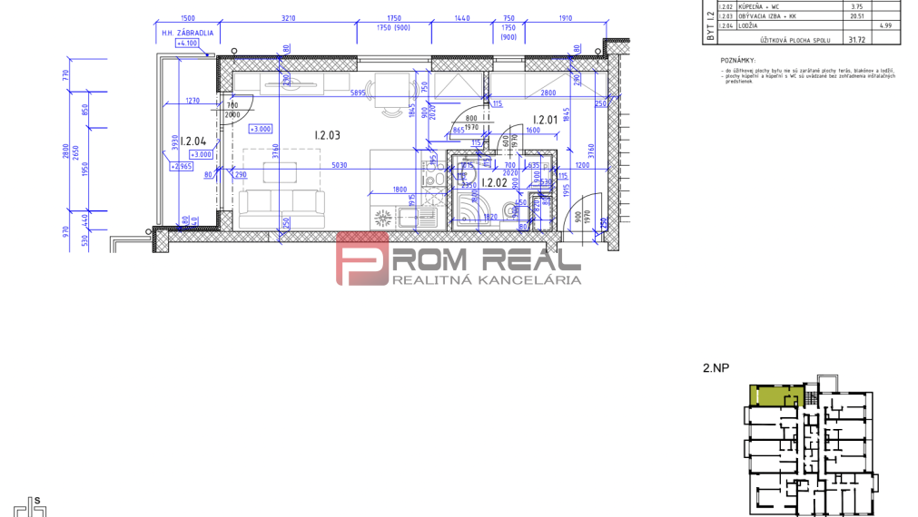 Zariadená garsónka v novostavbe Anna Park, Miloslavov