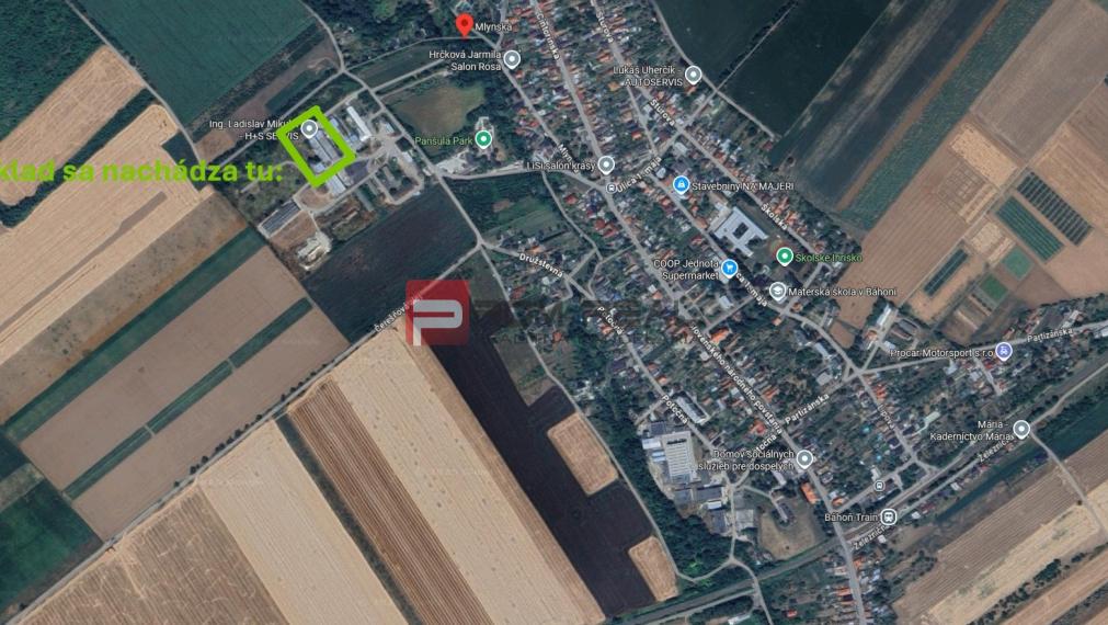 PRENÁJOM Priestranný sklad BÁHOŇ 1800 m2 + Zázemie 200 m2