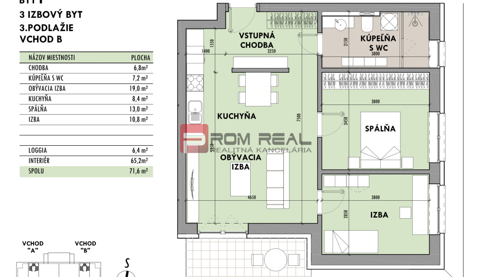 Predaj 3-izbový byt od 184 999 € v projekte Rezidencia Potôčik