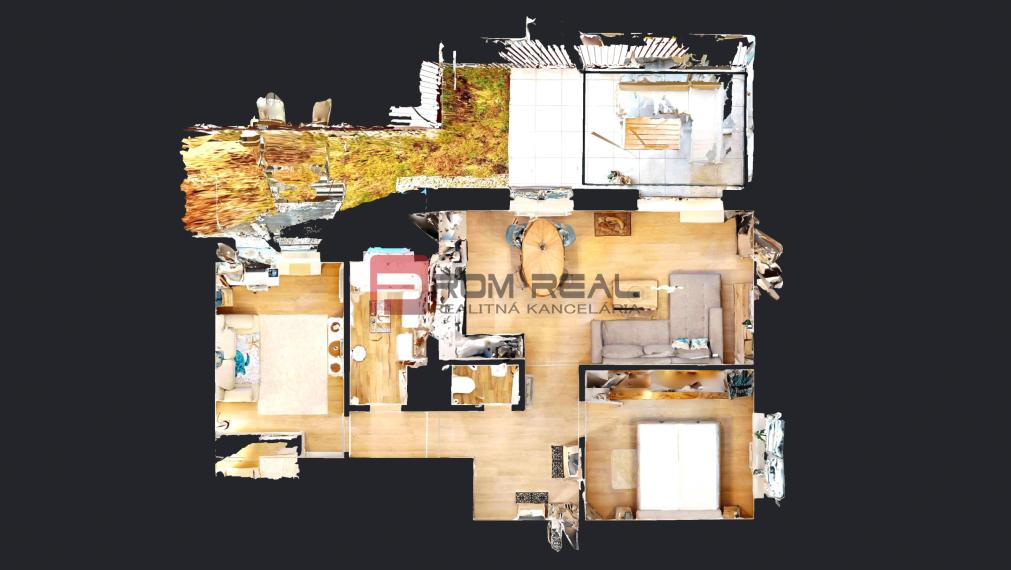 PRENÁJOM 3i kompletne zariadený byt s veľkou terasou, Modra