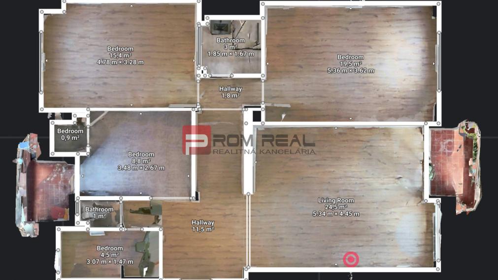 PREDAJ 4-izbový byt s 2 balkónmi Staré Mesto - Krížna 95m2
