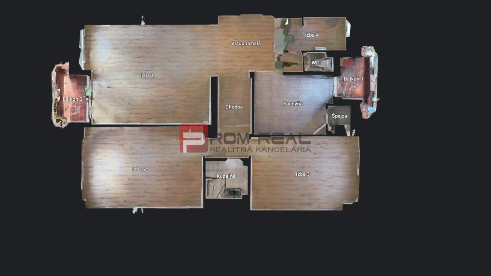 PREDAJ 4-izbový byt s 2 balkónmi Staré Mesto - Krížna 95m2