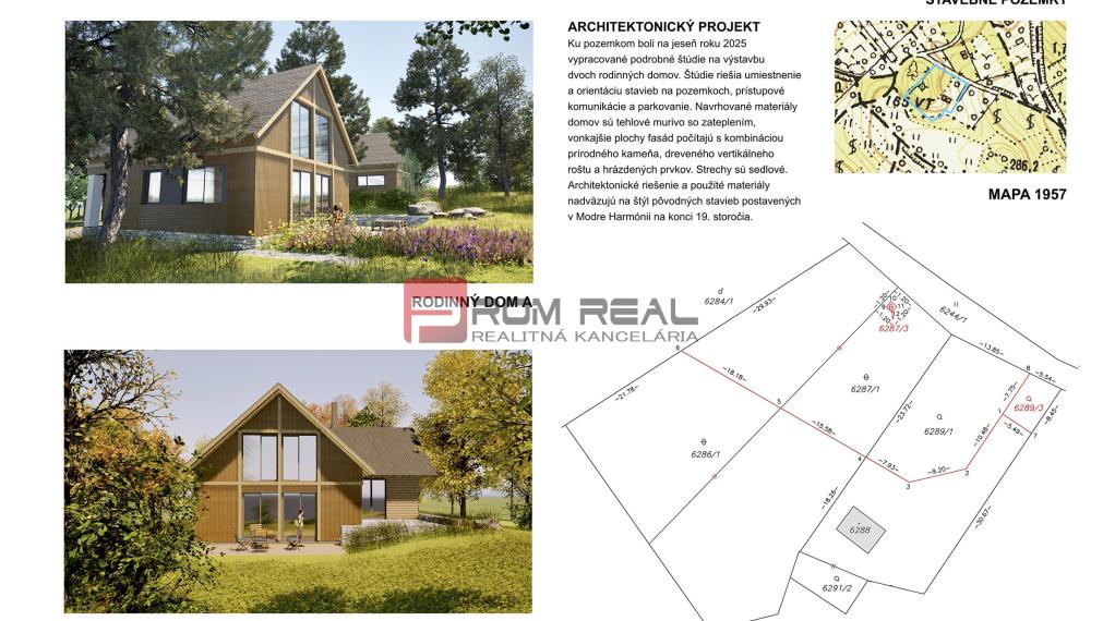PREDAJ stavebných pozemkov MODRA Harmónia - 1068m2, 1656m2, 2725m2