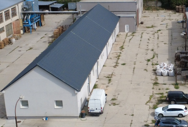 Nová hala 472 m² + dvor 1 812 m² – Budmerice